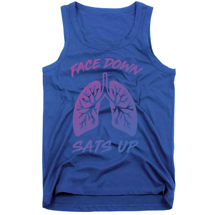 Face Down Sats Up Lungs Vintage Respiratory Therapist Rt Gift Tank Top