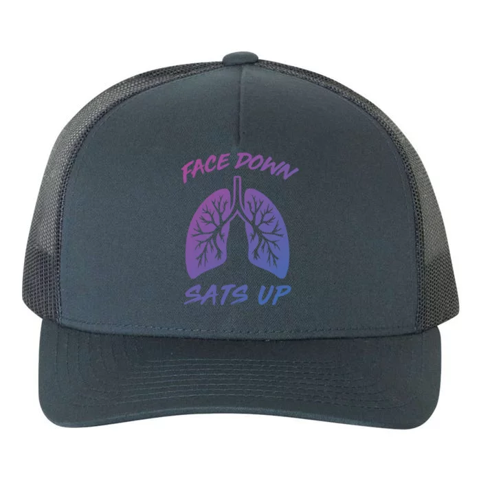 Face Down Sats Up Lungs Vintage Respiratory Therapist Rt Gift Yupoong Adult 5-Panel Trucker Hat