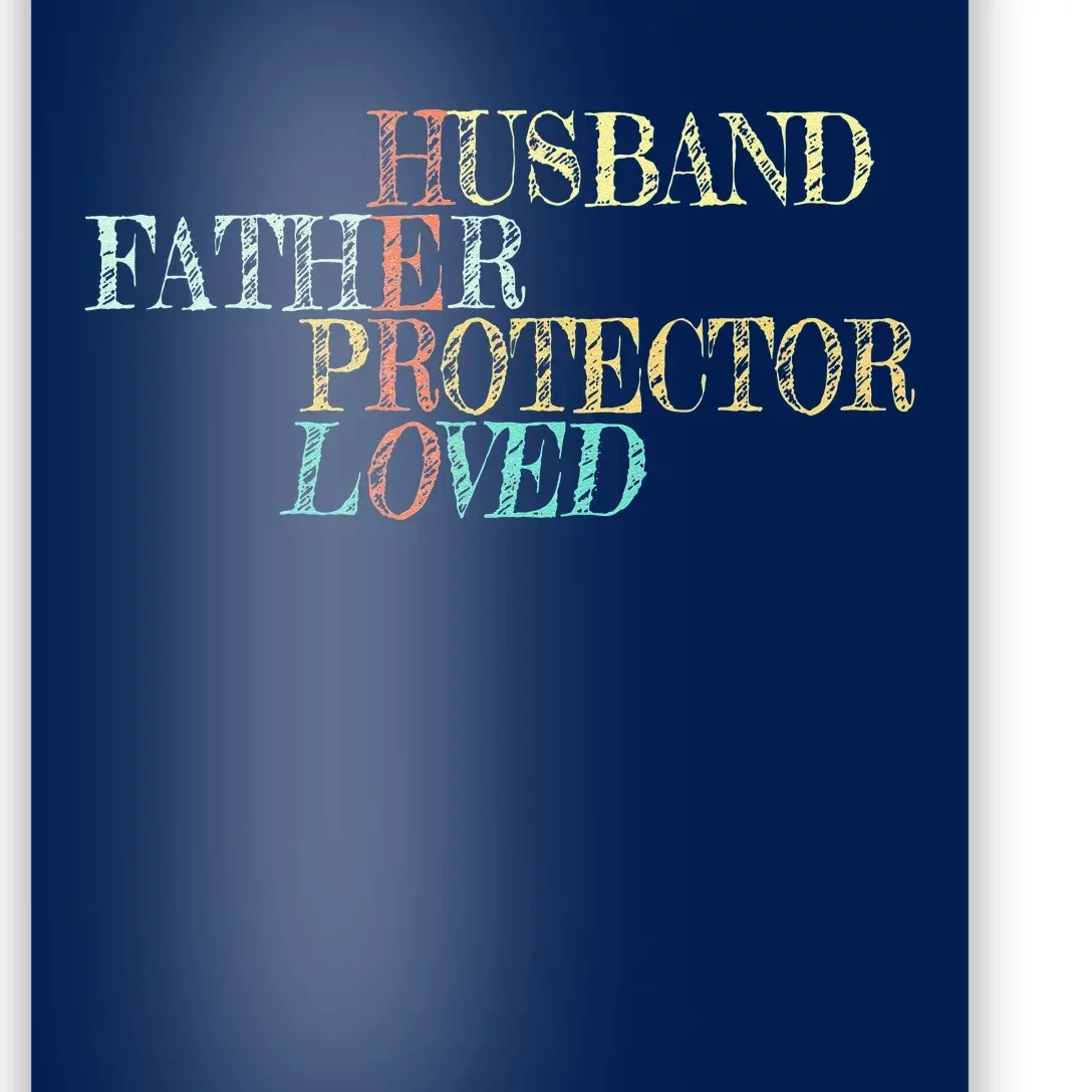Fathers Day Sketch Father Husband Protector Hero Loved Dad Poster