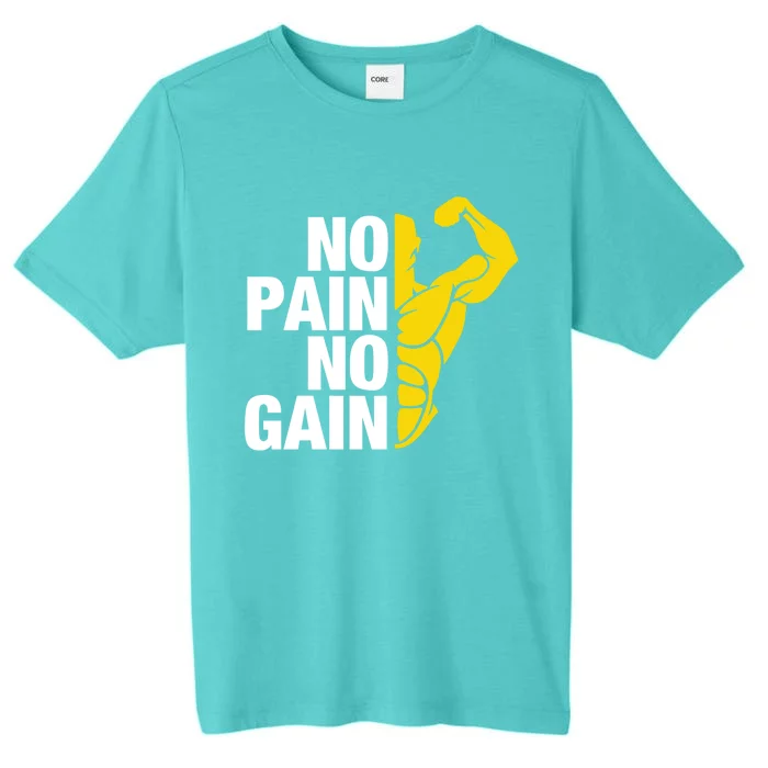 Funny Distressed Strong Gym Gift No Pain No Gain Gift ChromaSoft Performance T-Shirt