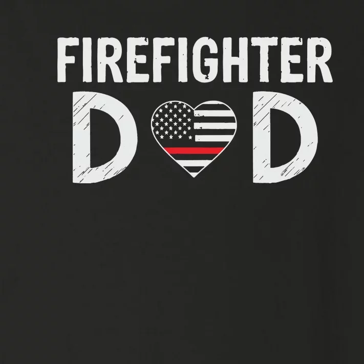 Firefighter Dad Support The Thin Red Line USA Flag Toddler Long Sleeve Shirt