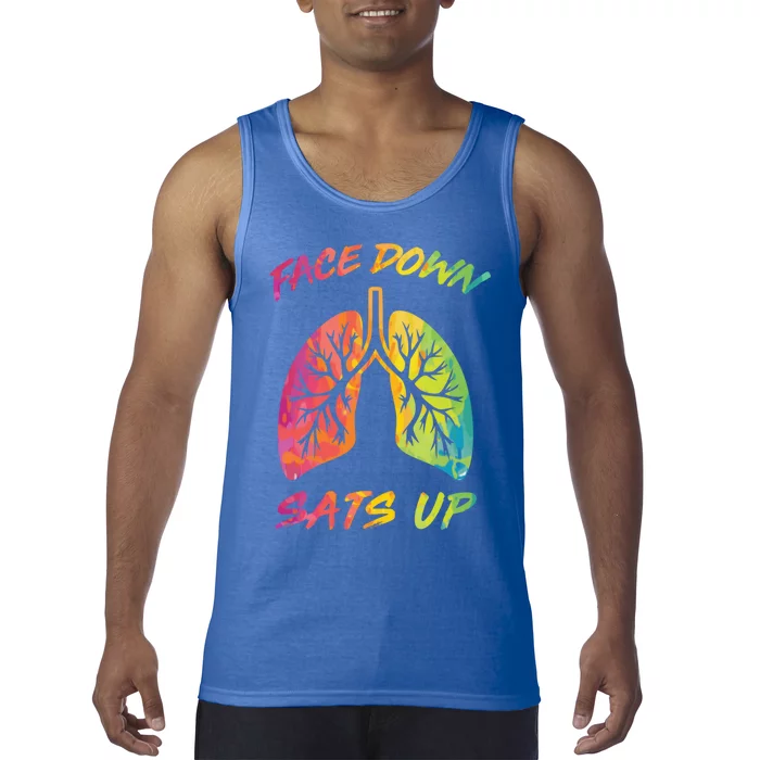 Face Down Sats Up Lungs Vintage Respiratory Therapist Rt Gift Tank Top