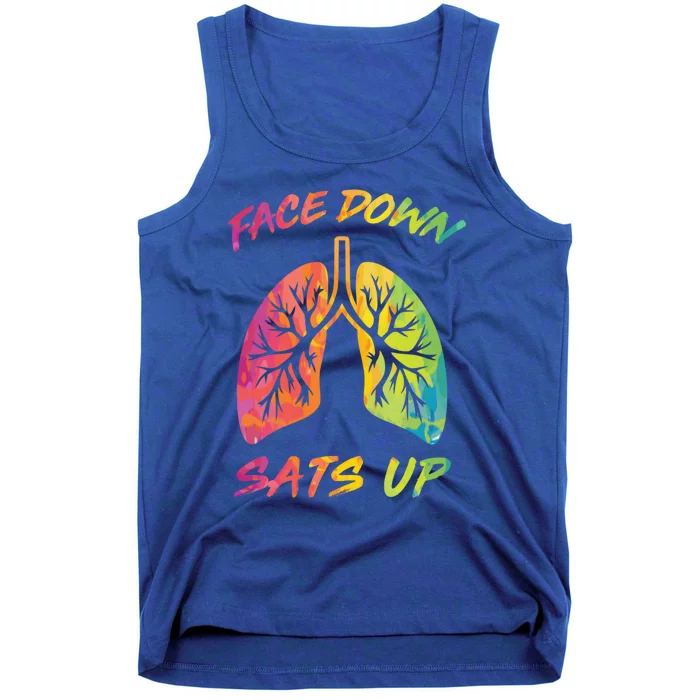 Face Down Sats Up Lungs Vintage Respiratory Therapist Rt Gift Tank Top