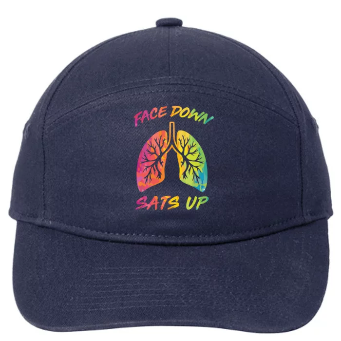 Face Down Sats Up Lungs Vintage Respiratory Therapist Rt Gift 7-Panel Snapback Hat