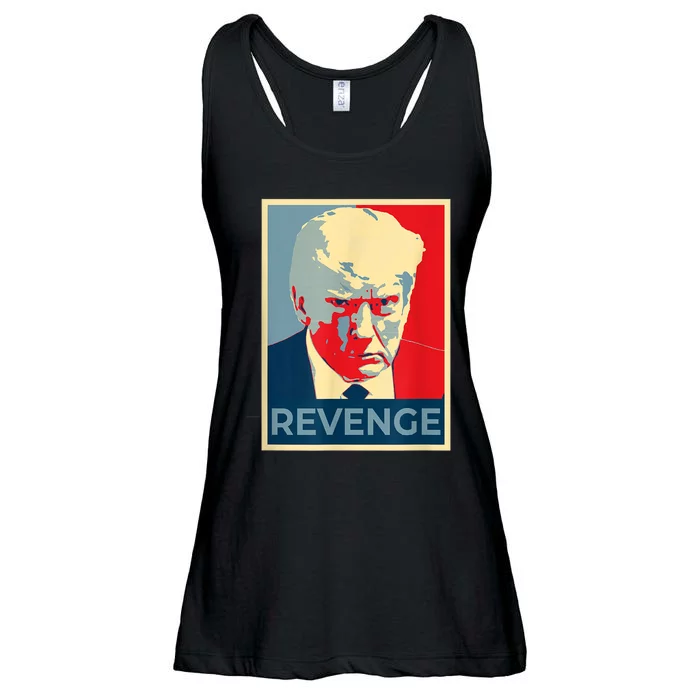 Free Donald Trump Mug Shot Republican Revenge MAGA 2024 Ladies Essential Flowy Tank