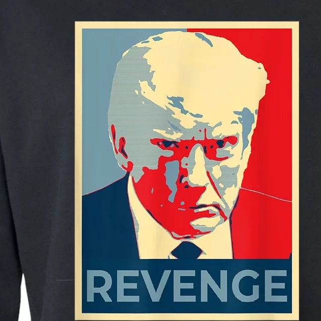 Free Donald Trump Mug Shot Republican Revenge MAGA 2024 Cropped Pullover Crew