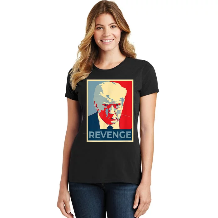 Free Donald Trump Mug Shot Republican Revenge MAGA 2024 Women's T-Shirt