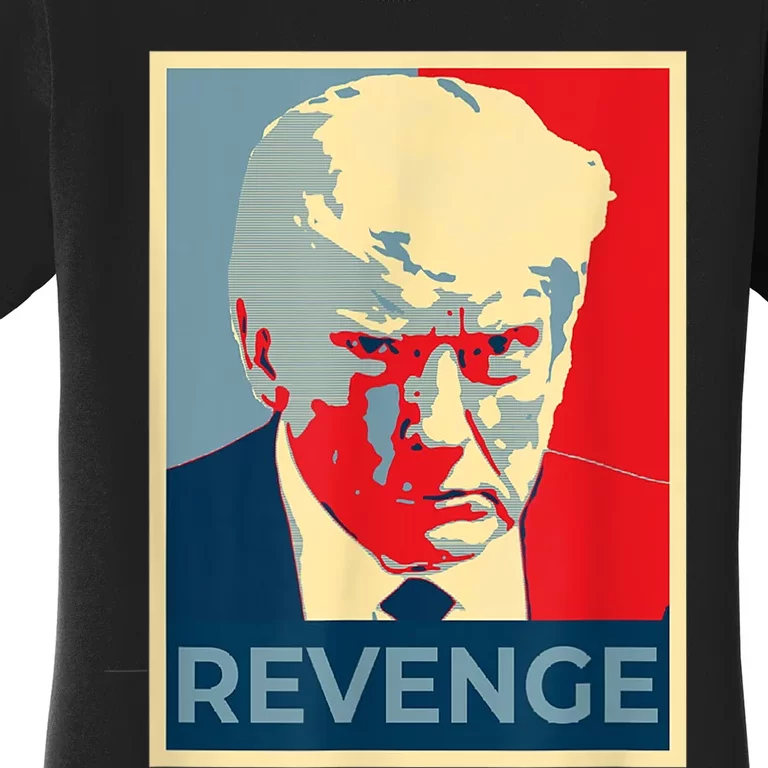 Free Donald Trump Mug Shot Republican Revenge MAGA 2024 Women's T-Shirt