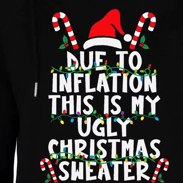 Funny Due To Inflation Ugly Christmas Sweaters For Womens Funnel Neck Pullover Hood