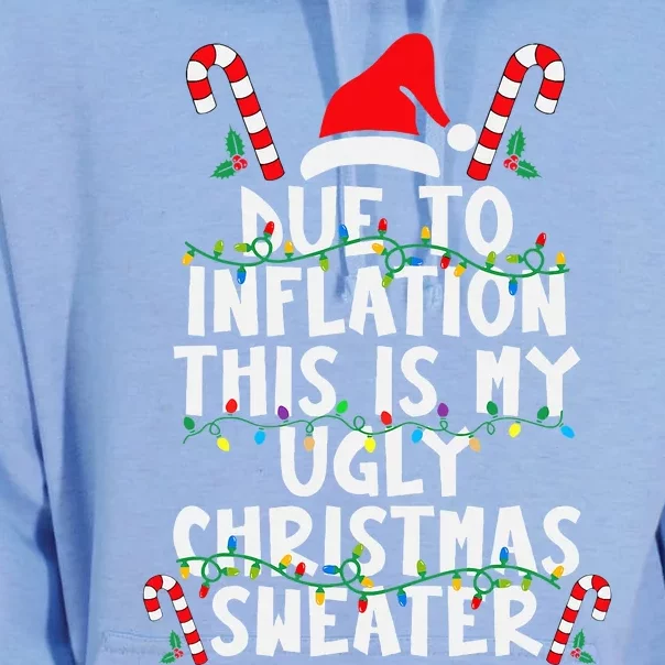 Funny Due To Inflation Ugly Christmas Sweaters For Unisex Surf Hoodie