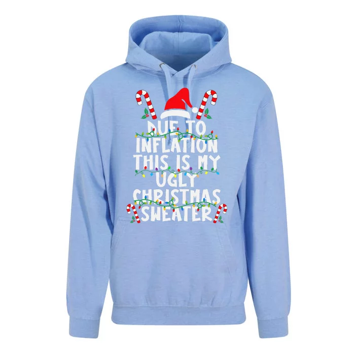 Funny Due To Inflation Ugly Christmas Sweaters For Unisex Surf Hoodie