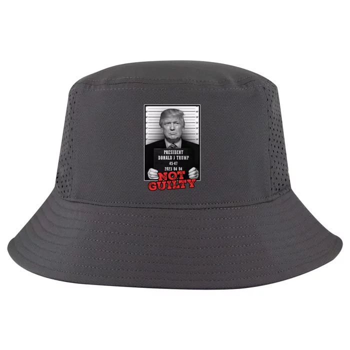 Funny Donald Trump Not Guilty Mug Shot Free Trump 2024 Cool Comfort Performance Bucket Hat