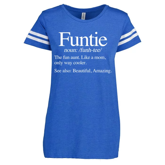 Funtie Definition (The Fun Aunt) Funny Aunt Cute Cool Aunt Gift Enza Ladies Jersey Football T-Shirt