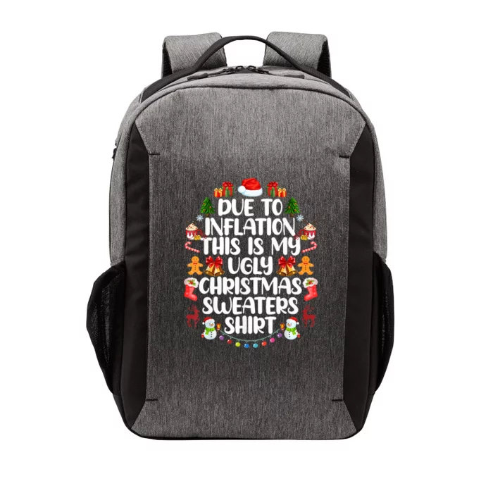 Funny Due To Inflation Ugly Christmas Sweaters Vector Backpack