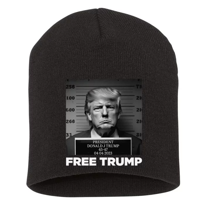 Free Donald Trump Mugshot Short Acrylic Beanie