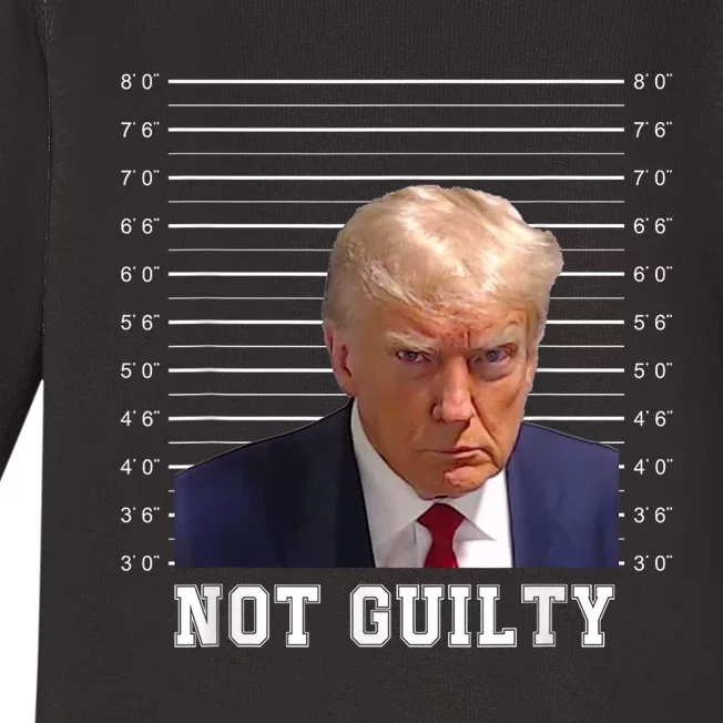 Free Donald Trump Mug Shot Republican President MAGA 2024 Baby Long Sleeve Bodysuit