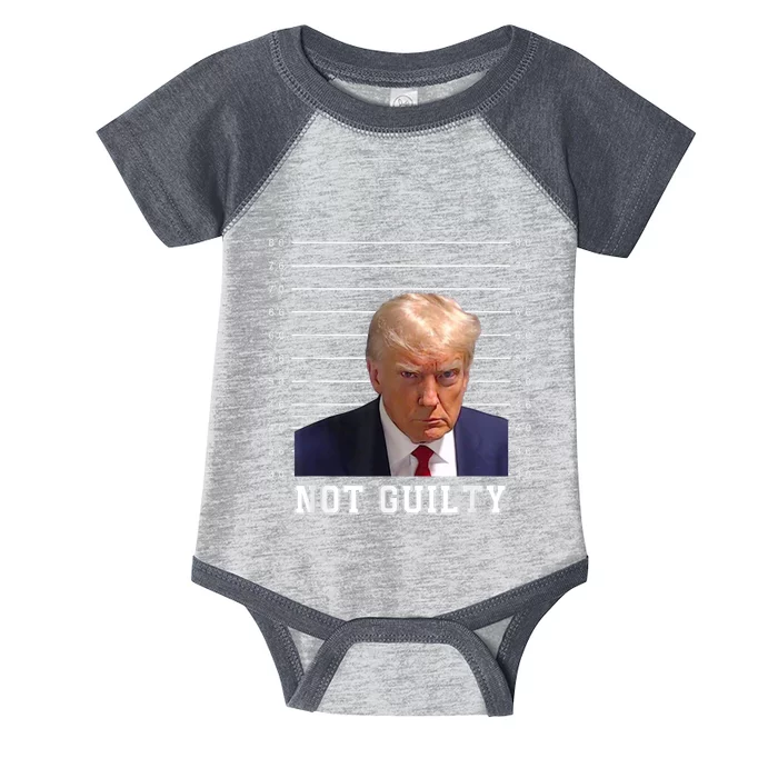 Free Donald Trump Mug Shot Republican President MAGA 2024 Infant Baby Jersey Bodysuit