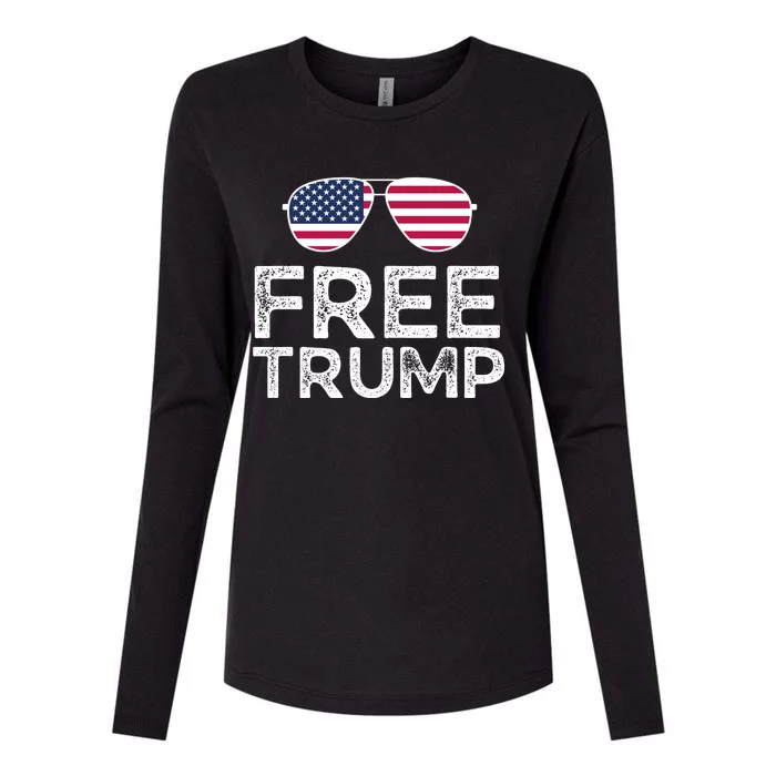 Free Donald Trump Republican Support Womens Cotton Relaxed Long Sleeve T-Shirt