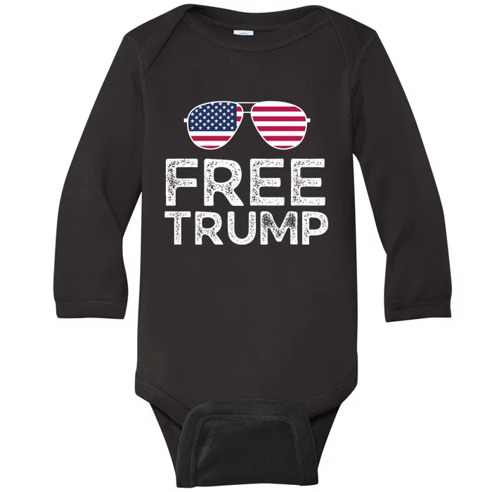 Free Donald Trump Republican Support Baby Long Sleeve Bodysuit