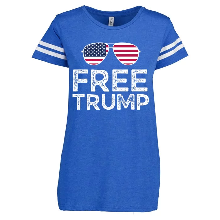 Free Donald Trump Republican Support Enza Ladies Jersey Football T-Shirt