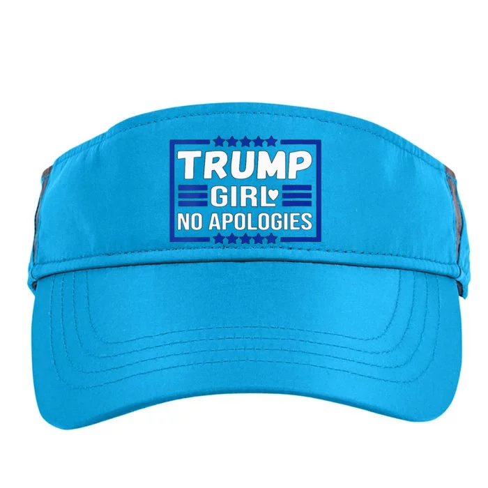 Funny Donald Trump Girl No Apologies Election 2024 Trump Adult Drive Performance Visor