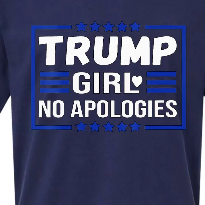 Funny Donald Trump Girl No Apologies Election 2024 Trump Sueded Cloud Jersey T-Shirt