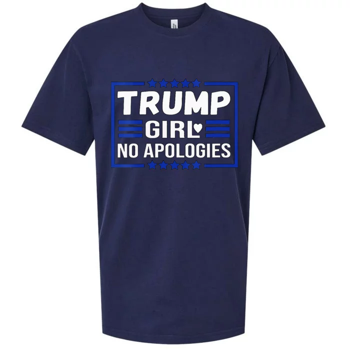 Funny Donald Trump Girl No Apologies Election 2024 Trump Sueded Cloud Jersey T-Shirt