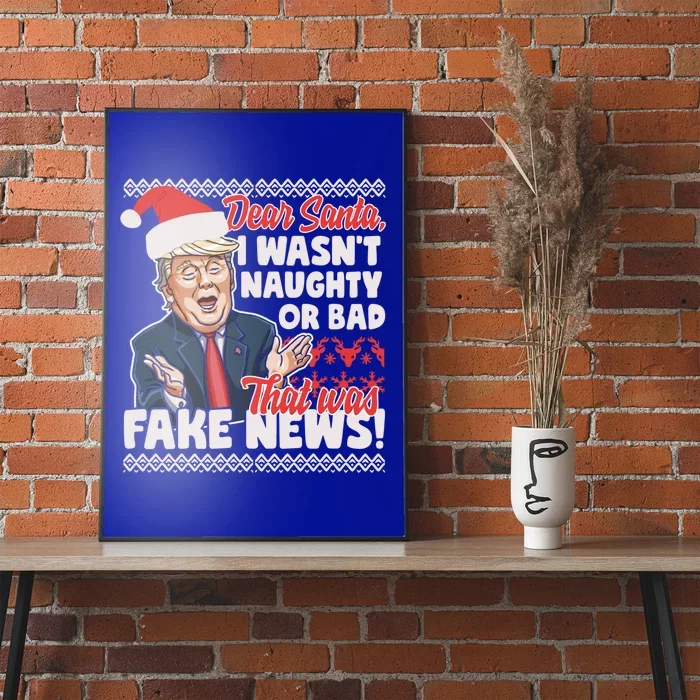 Funny Donald Trump Fake News Ugly Christmas Style Gift Poster