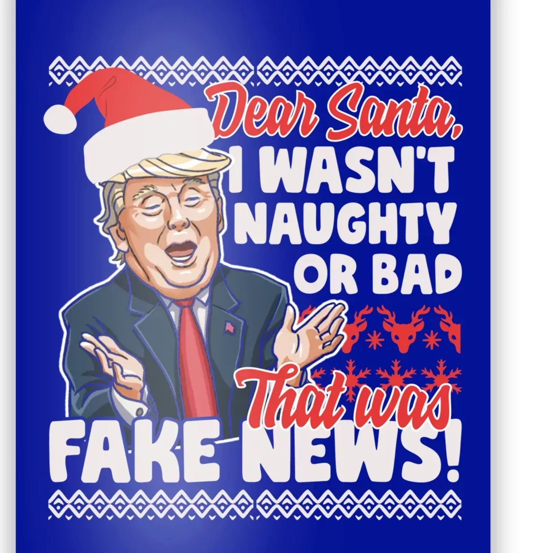 Funny Donald Trump Fake News Ugly Christmas Style Gift Poster