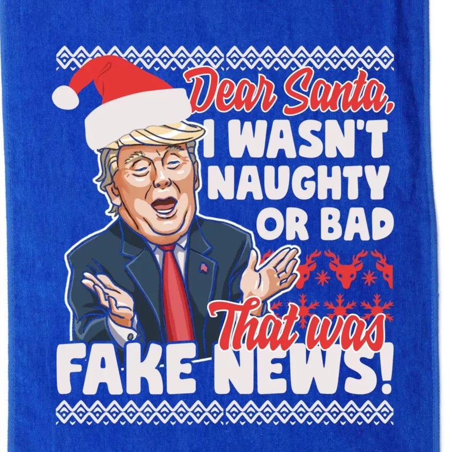 Funny Donald Trump Fake News Ugly Christmas Style Gift Platinum Collection Golf Towel