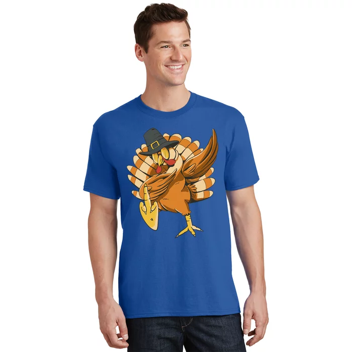 Funny Dabbing Turkey Adult Matching Thanksgiving Gift T-Shirt