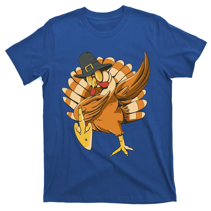 Funny Dabbing Turkey Adult Matching Thanksgiving Gift T-Shirt