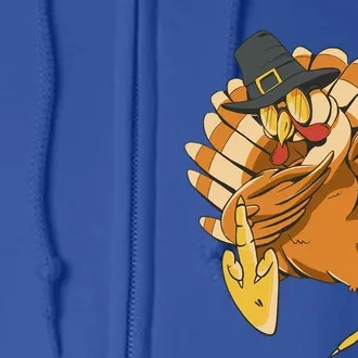 Funny Dabbing Turkey Adult Matching Thanksgiving Gift Full Zip Hoodie