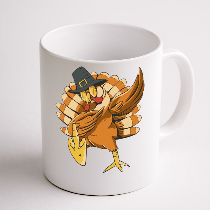 Funny Dabbing Turkey Adult Matching Thanksgiving Gift Front & Back Coffee Mug