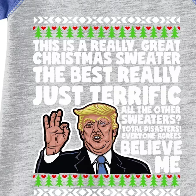 Funny Donald Trump Ugly Christmas Parody Speech Funny Gift Infant Baby Jersey Bodysuit