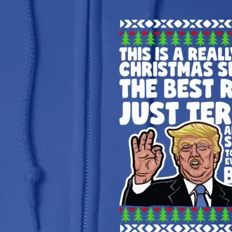 Funny Donald Trump Ugly Christmas Parody Speech Funny Gift Full Zip Hoodie