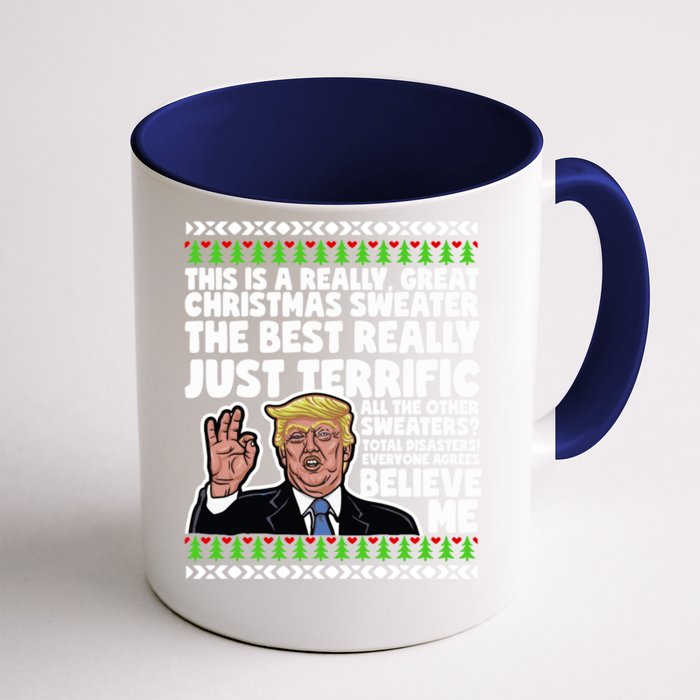 Funny Donald Trump Ugly Christmas Parody Speech Funny Gift Front & Back Coffee Mug