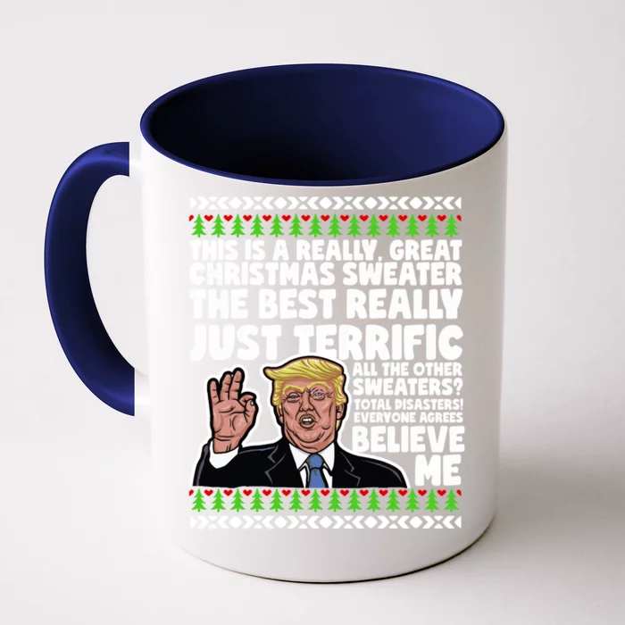 Funny Donald Trump Ugly Christmas Parody Speech Funny Gift Front & Back Coffee Mug