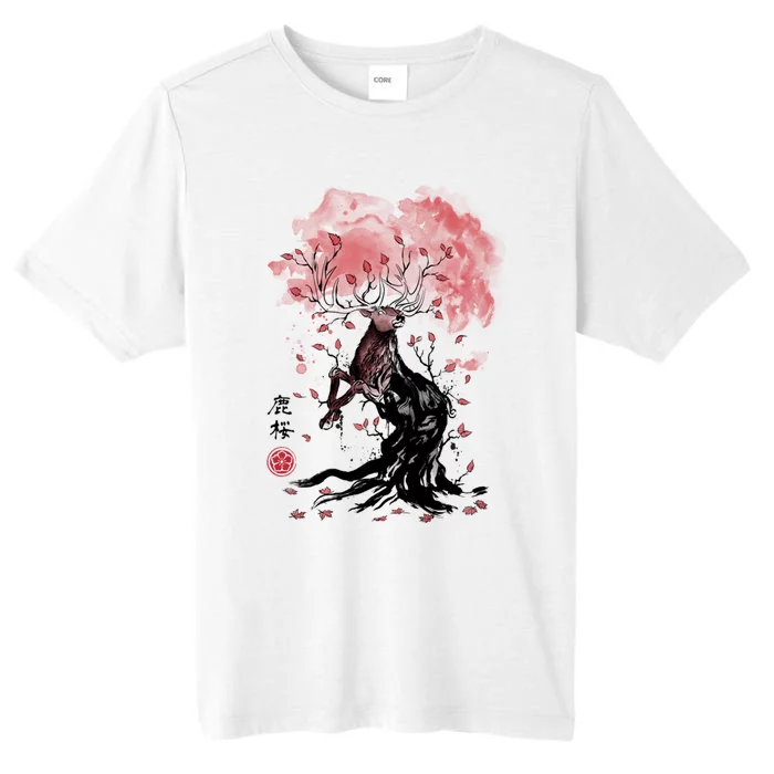 Fantasy Deer Tree Japanese Style Art Picture Painting ChromaSoft Performance T-Shirt