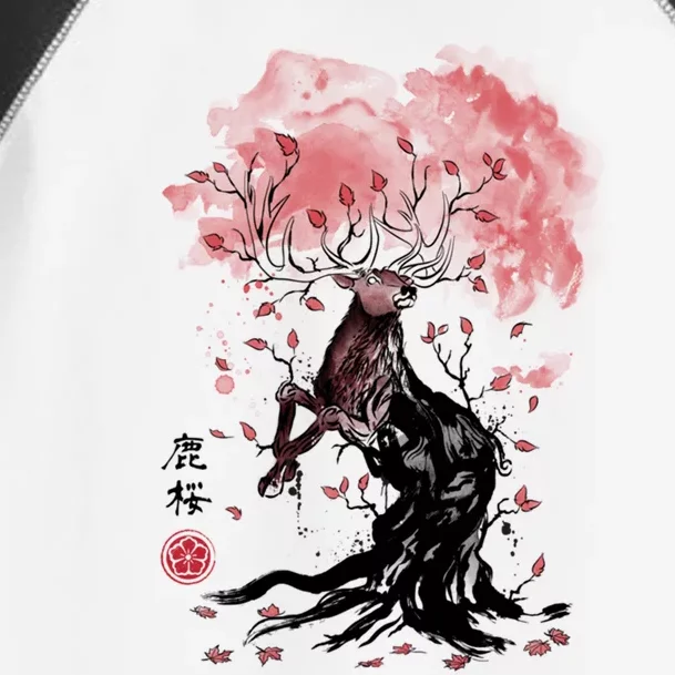 Fantasy Deer Tree Japanese Style Art Picture Painting Toddler Fine Jersey T-Shirt