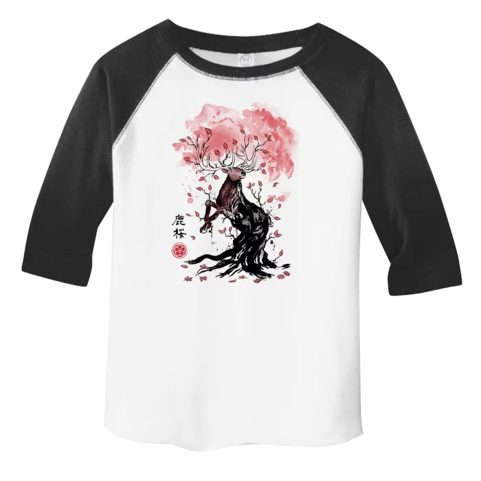 Fantasy Deer Tree Japanese Style Art Picture Painting Toddler Fine Jersey T-Shirt