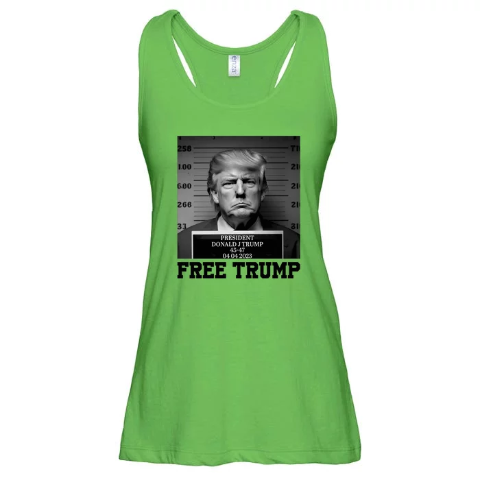 Free Donald Trump Mug Shot Ladies Essential Flowy Tank