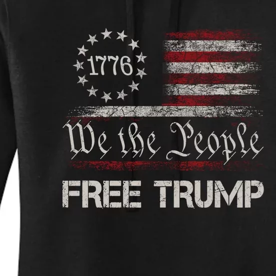 Free Donald Trump Republican Support Pro Trump We The People Women's Pullover Hoodie