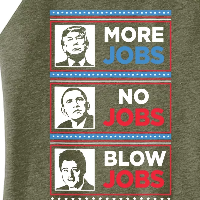 Funny Donald Trump More Jobs Obama No Jobs Bill Clinton Blow Women’s Perfect Tri Rocker Tank