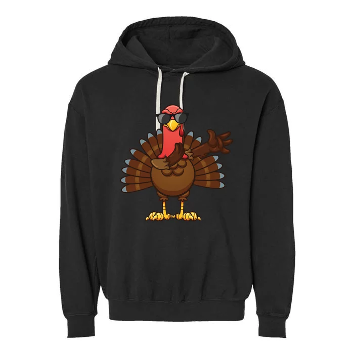 Funny Dabbing Turkey Dab Thanksgiving Day Gift Garment-Dyed Fleece Hoodie