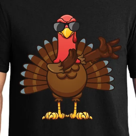 Funny Dabbing Turkey Dab Thanksgiving Day Gift Pajama Set