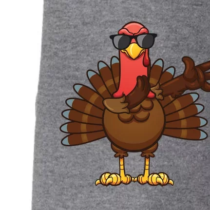 Funny Dabbing Turkey Dab Thanksgiving Day Gift Doggie 3-End Fleece Hoodie