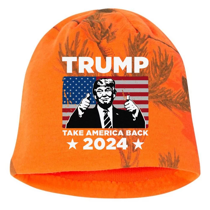 Funny Donald Trump 2024 Take America Back Maga Kati - Camo Knit Beanie