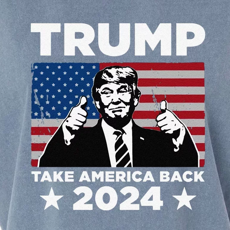 Funny Donald Trump 2024 Take America Back Maga Garment-Dyed Women's Muscle Tee