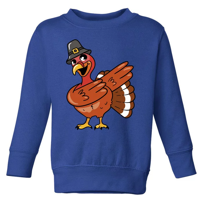 Funny Dabbing Turkey Happy Thanksgiving Day Cute Gift Toddler Sweatshirt